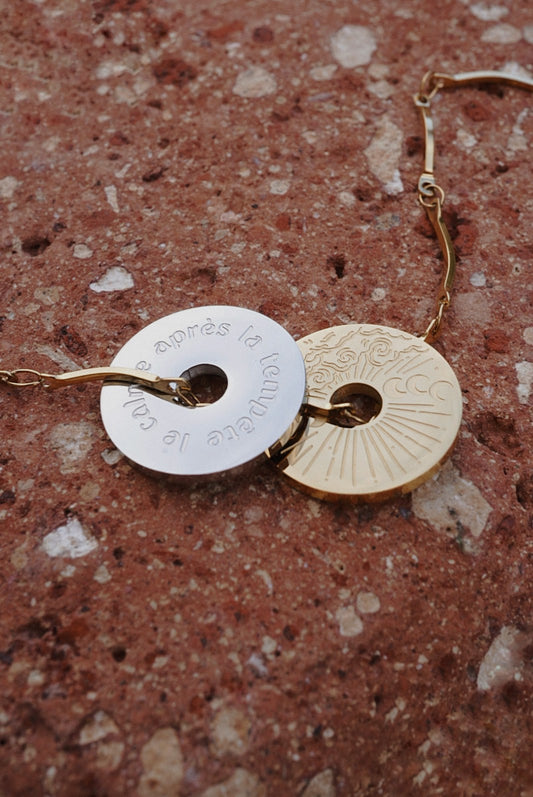 Collier double médaillon