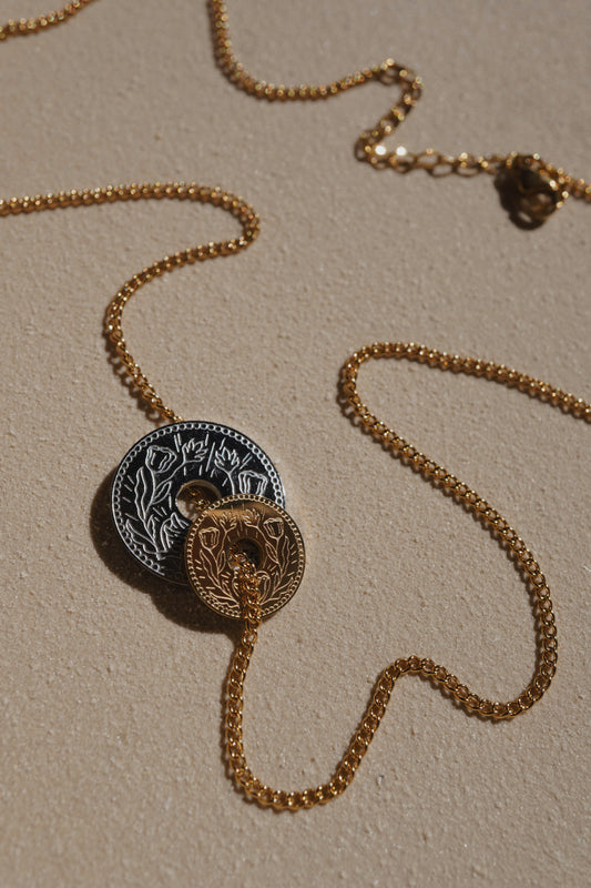 Collier double médaillon